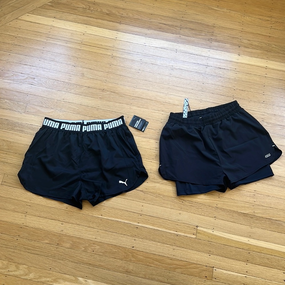 TWO workout shorts - PUMA and ASOS - NWT new with tags